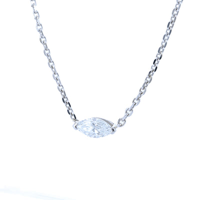 .70CT Marquise Diamond Pendant, East/West Set - 14K White Gold