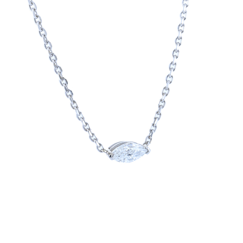 .70CT Marquise Diamond Pendant, East/West Set - 14K White Gold