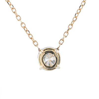 .51CT Round Lab-Grown Diamond Pendant, Basket Setting, 18" - 14K Yellow Gold