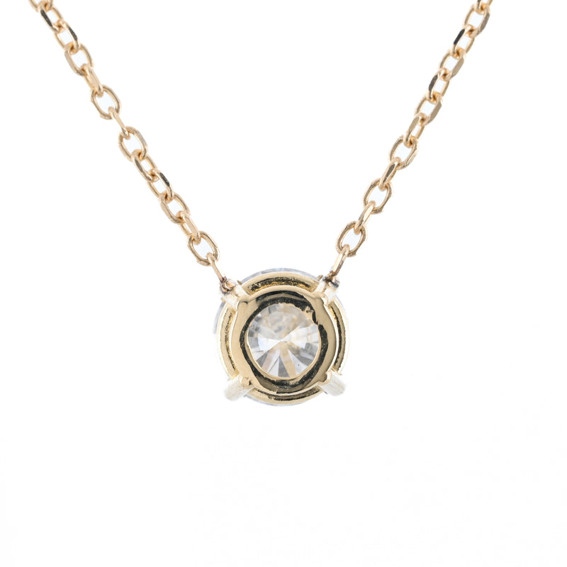 .51CT Round Lab-Grown Diamond Pendant, Basket Setting, 18" - 14K Yellow Gold