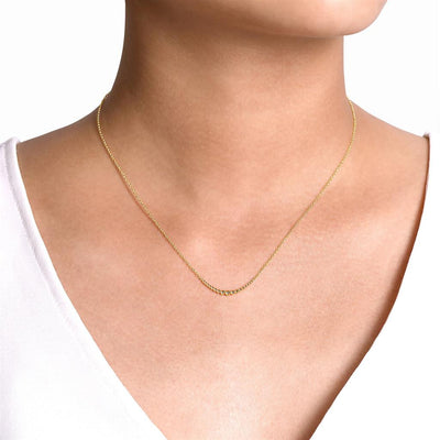 Graduating Curved Bujukan Bead Bar Necklace - 14K Yellow Gold