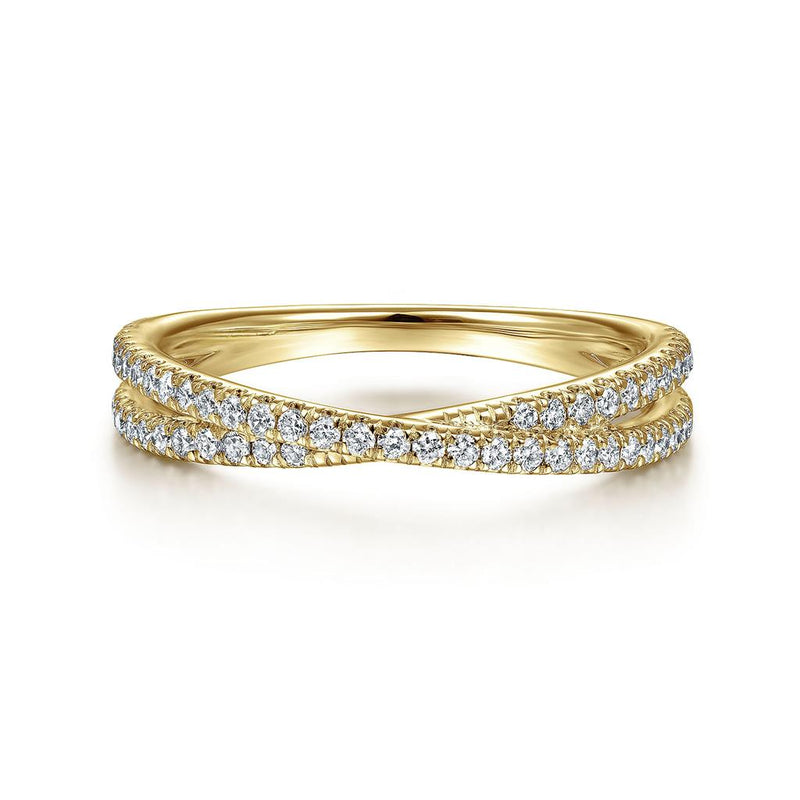 0.26ctw Round Diamond Criss-Cross Band - 14K White Gold