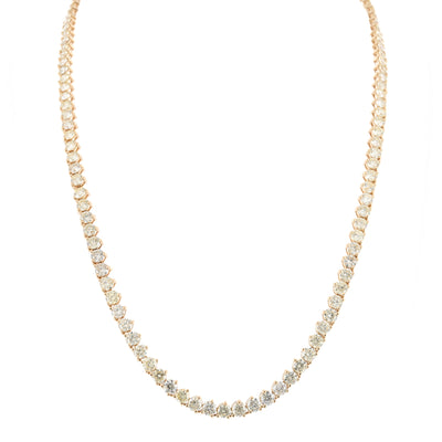 12ctw Round Diamond Necklace, 16.25" - 14k Yellow Gold