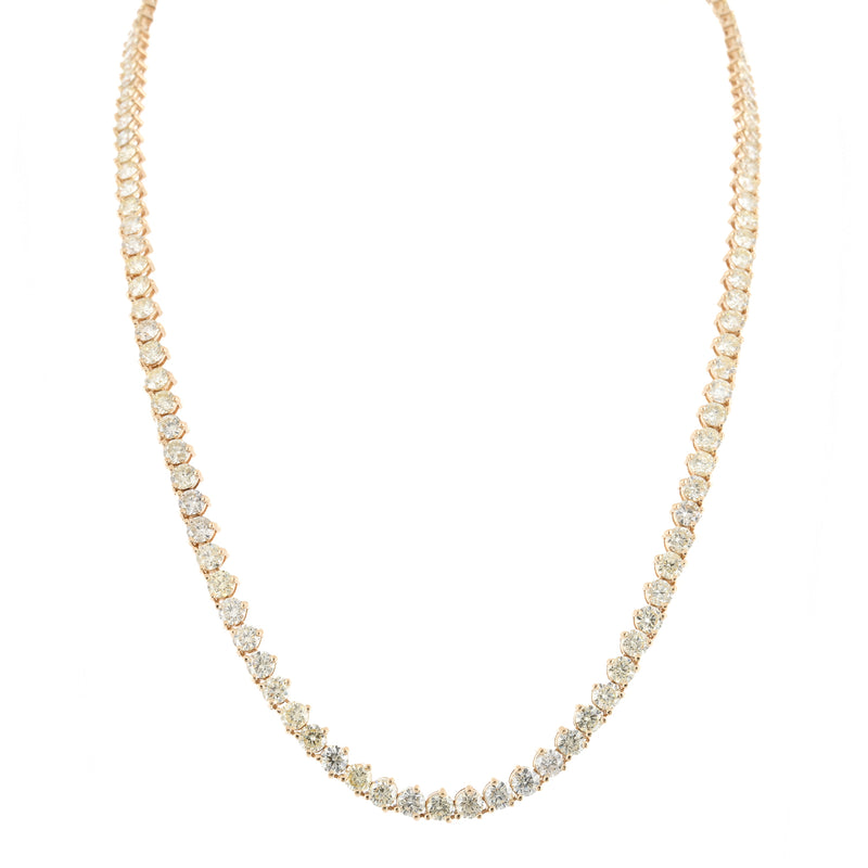 12ctw Round Diamond Necklace, 16.25" - 14k Yellow Gold