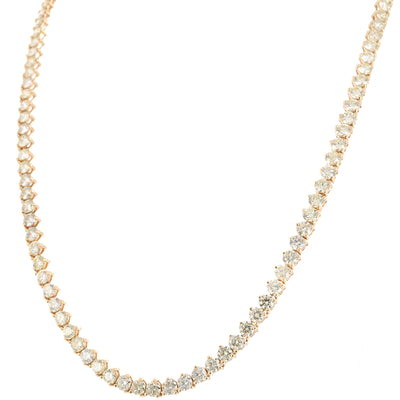 12ctw Round Diamond Necklace, 16.25" - 14k Yellow Gold