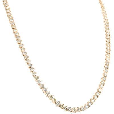 12ctw Round Diamond Necklace, 16.25" - 14k Yellow Gold