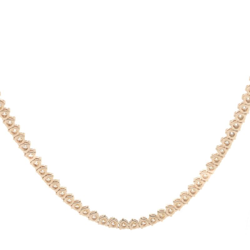 12ctw Round Diamond Necklace, 16.25" - 14k Yellow Gold