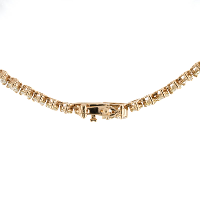 12ctw Round Diamond Necklace, 16.25" - 14k Yellow Gold