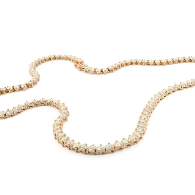 12ctw Round Diamond Necklace, 16.25" - 14k Yellow Gold