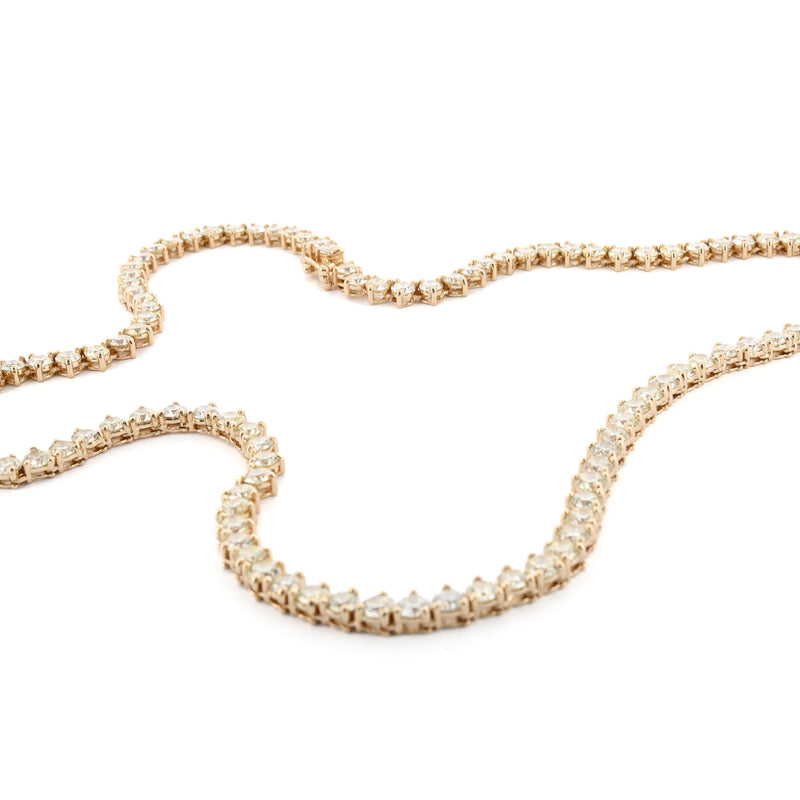 12ctw Round Diamond Necklace, 16.25" - 14k Yellow Gold