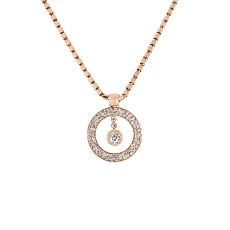 Roberto Coin | 0.78ctw Cento Pavê Baby O Diamond Necklace - 18K Rose Gold