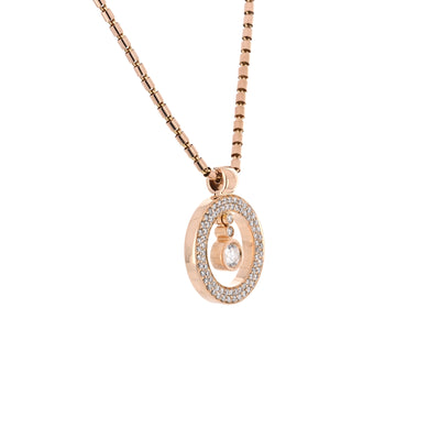 Roberto Coin | 0.78ctw Cento Pavê Baby O Diamond Necklace - 18K Rose Gold