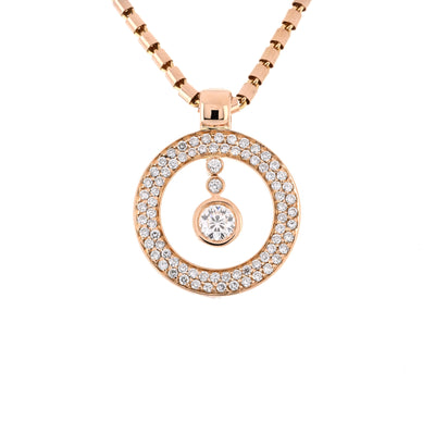 Roberto Coin | 0.78ctw Cento Pavê Baby O Diamond Necklace - 18K Rose Gold