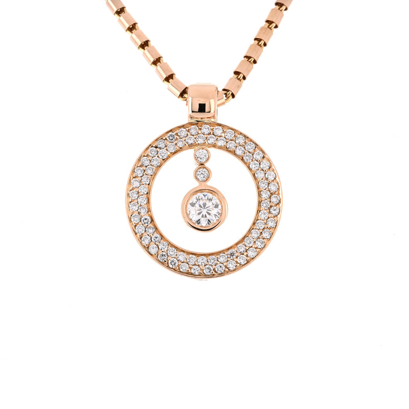 Roberto Coin | 0.78ctw Cento Pavê Baby O Diamond Necklace - 18K Rose Gold