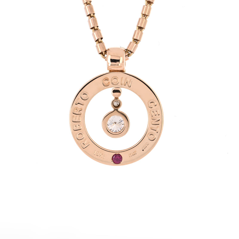 Roberto Coin | 0.78ctw Cento Pavê Baby O Diamond Necklace - 18K Rose Gold