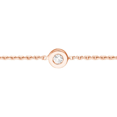 0.03ct Round Diamond Bezel Choker - 14K Rose Gold