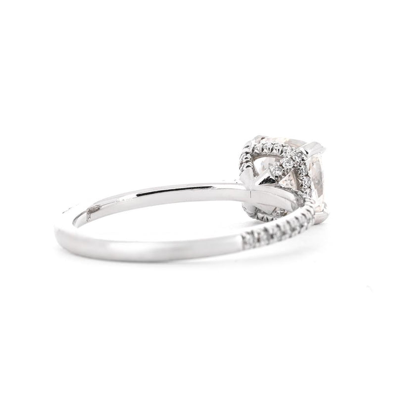 2.75ctw Cushion Diamond Full Pavé Solitaire Engagement Ring - 950 Platinum