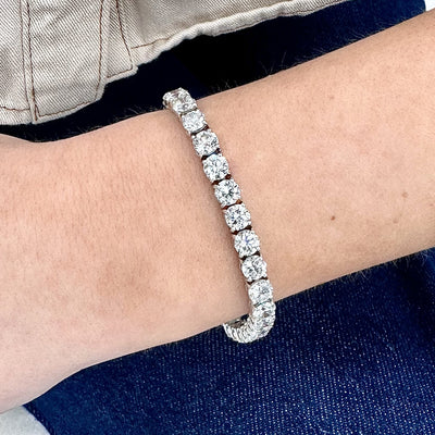 16.76ctw Round Diamond Tennis Bracelet, 7" - 14k White Gold