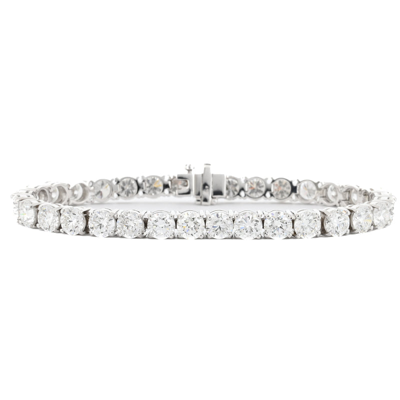 16.76ctw Round Diamond Tennis Bracelet, 7" - 14k White Gold