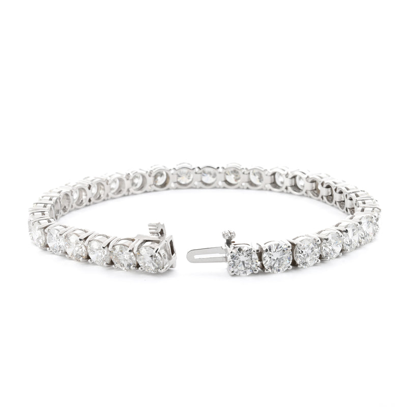 16.76ctw Round Diamond Tennis Bracelet, 7" - 14k White Gold
