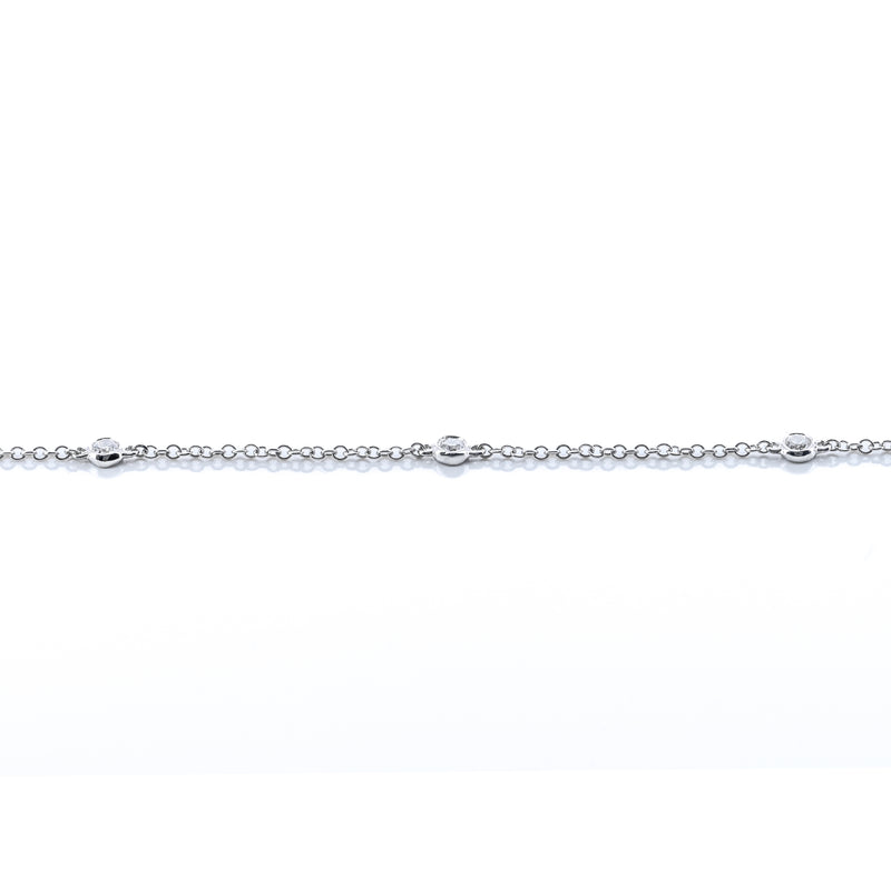 .15CTW Round Diamonds By the Yard Bracelet, 7" - 14K White Gold