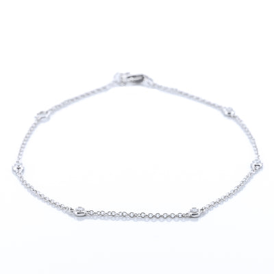 .15CTW Round Diamonds By the Yard Bracelet, 7" - 14K White Gold
