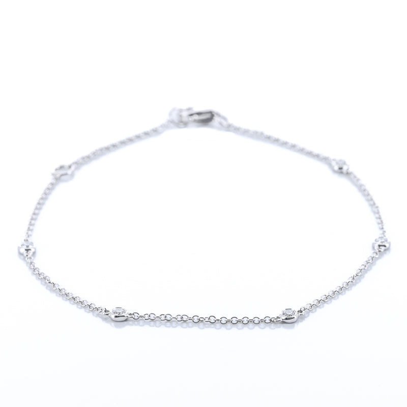 .15CTW Round Diamonds By the Yard Bracelet, 7" - 14K White Gold