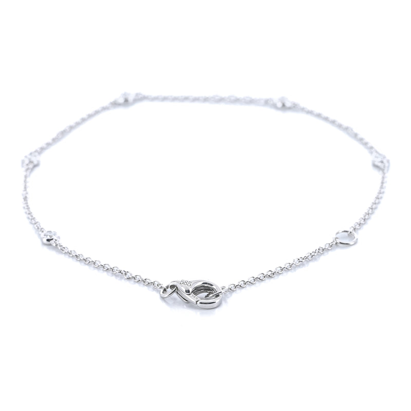 .15CTW Round Diamonds By the Yard Bracelet, 7" - 14K White Gold