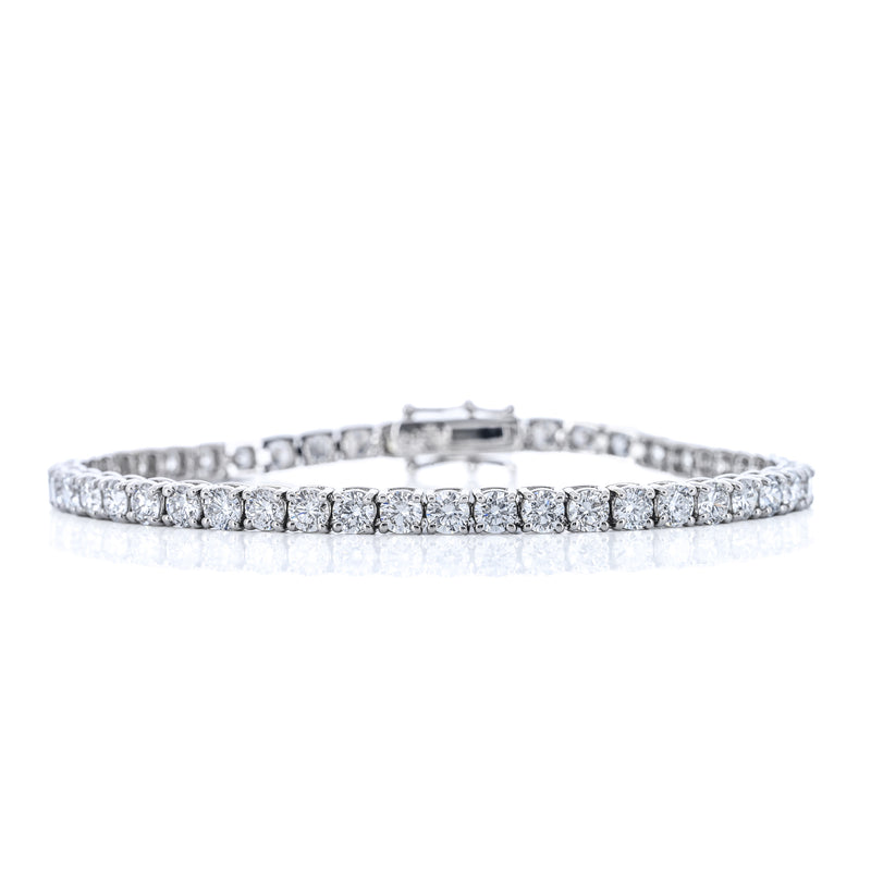 7CTW Round Lab Grown Diamond Tennis Bracelet, 7" - 14K White Gold