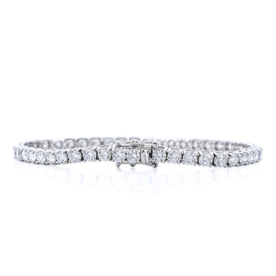 7CTW Round Lab Grown Diamond Tennis Bracelet, 7" - 14K White Gold
