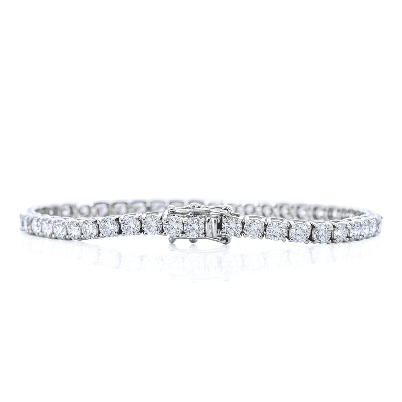 7CTW Round Lab Grown Diamond Tennis Bracelet, 7" - 14K White Gold