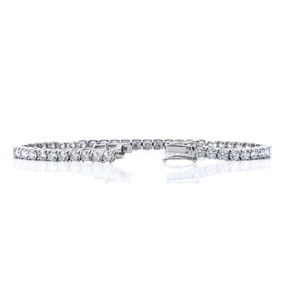 7CTW Round Lab Grown Diamond Tennis Bracelet, 7" - 14K White Gold