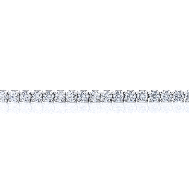7CTW Round Lab Grown Diamond Tennis Bracelet, 7" - 14K White Gold