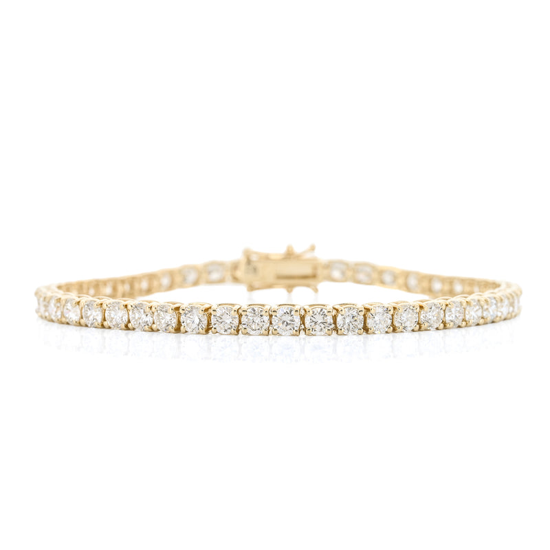 7CTW Round Lab Grown Diamond Tennis Bracelet, 7" - 14K Yellow Gold
