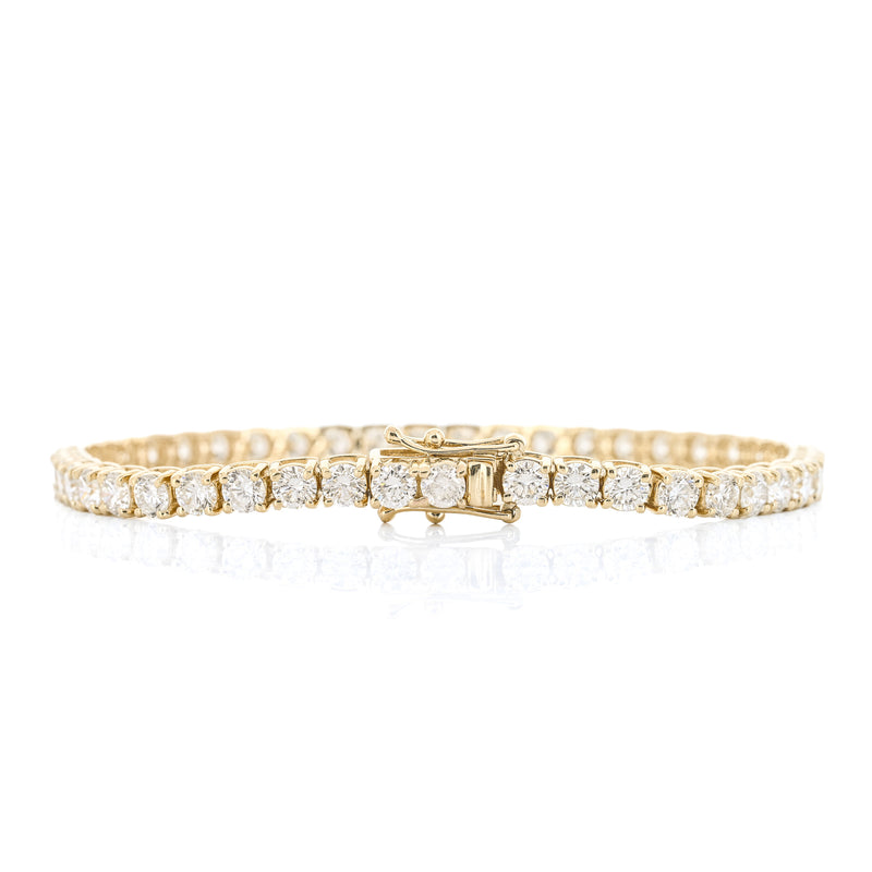 7CTW Round Lab Grown Diamond Tennis Bracelet, 7" - 14K Yellow Gold