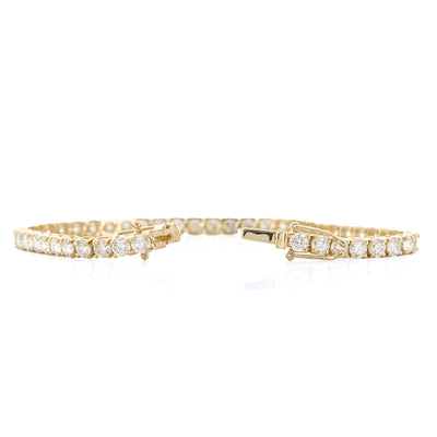 7CTW Round Lab Grown Diamond Tennis Bracelet, 7" - 14K Yellow Gold