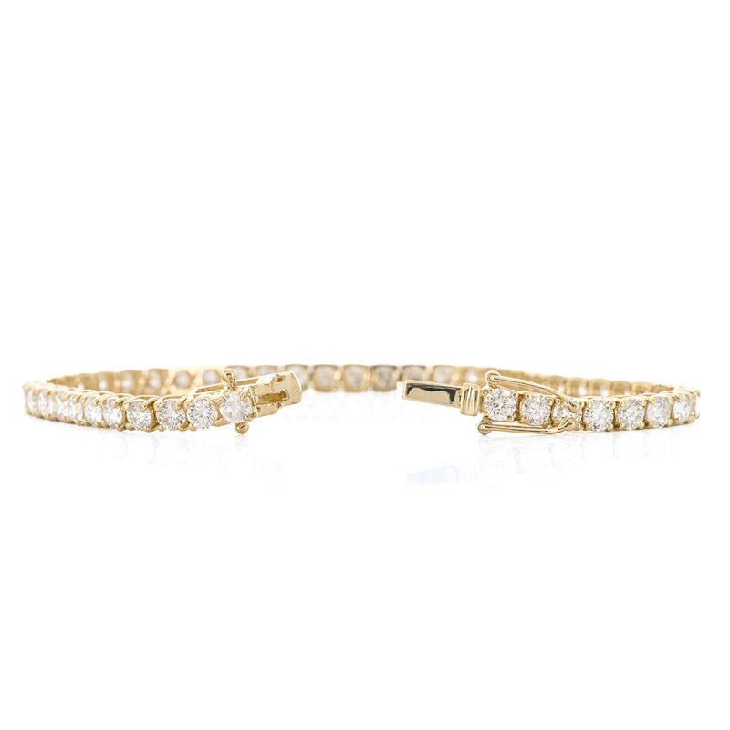 7CTW Round Lab Grown Diamond Tennis Bracelet, 7" - 14K Yellow Gold