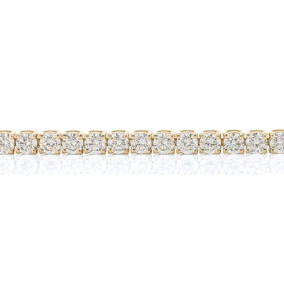 7CTW Round Lab Grown Diamond Tennis Bracelet, 7" - 14K Yellow Gold