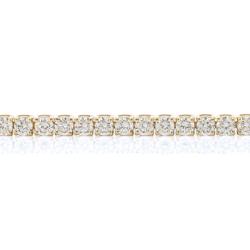 7CTW Round Lab Grown Diamond Tennis Bracelet, 7" - 14K Yellow Gold