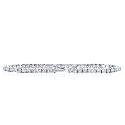 6.15CTW Round Diamond Tennis Bracelet, 7.5" - 14K White Gold