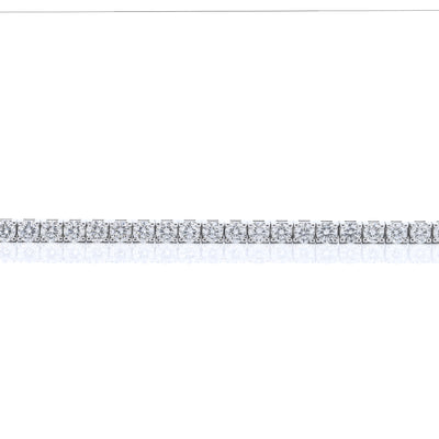 6.15CTW Round Diamond Tennis Bracelet, 7.5" - 14K White Gold