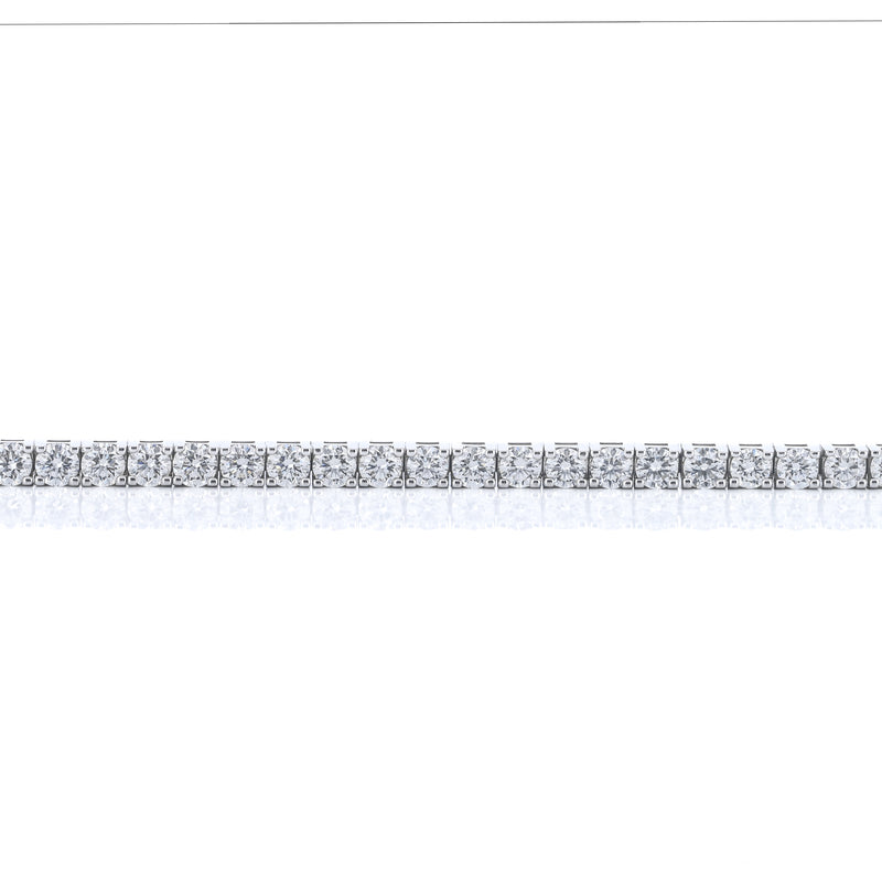 6.15CTW Round Diamond Tennis Bracelet, 7.5" - 14K White Gold