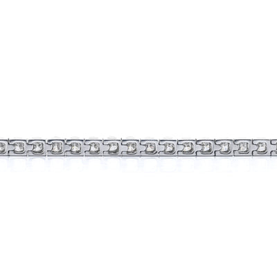 6.15CTW Round Diamond Tennis Bracelet, 7.5" - 14K White Gold