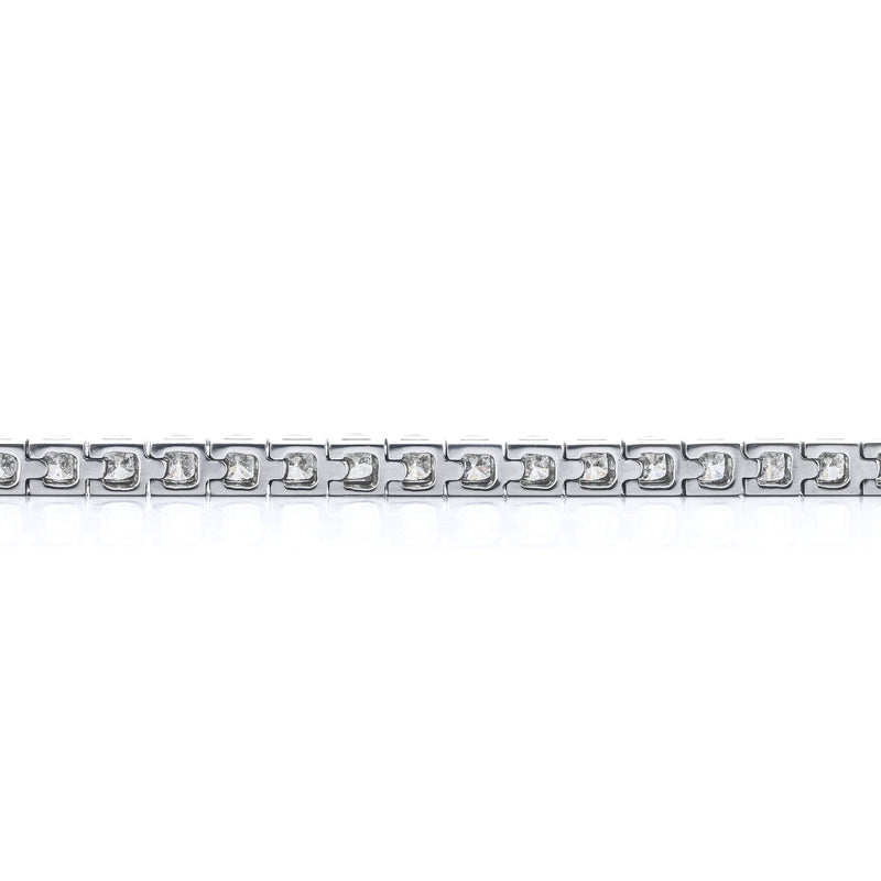6.15CTW Round Diamond Tennis Bracelet, 7.5" - 14K White Gold