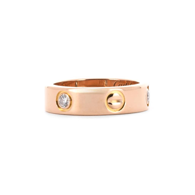 Cartier | 0.22ctw Cartier Love Ring, 3 Diamond, Size 6 - 18K Rose Gold