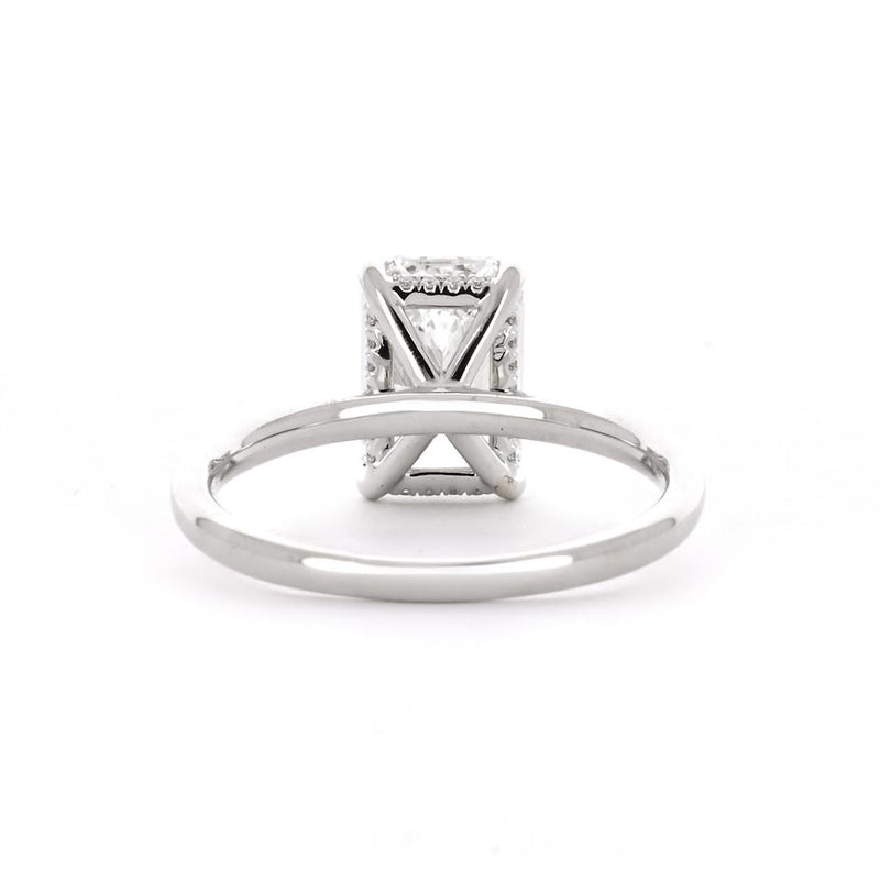 2.07ctw Radiant Lab Grown Diamond Engagement Ring, Hidden Halo - 14K White Gold