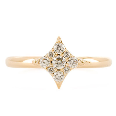 .26CTW Diamond Cluster Ring - Star - 14K Yellow Gold