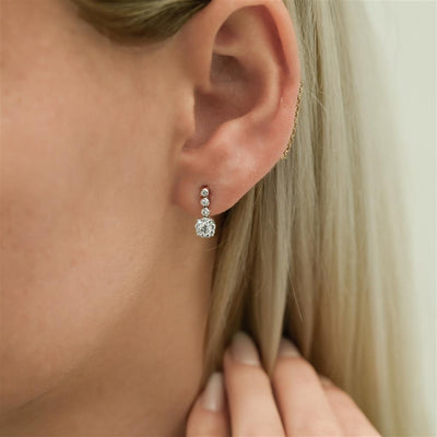 .42CTW Diamond Drop Earrings - 14K White Gold
