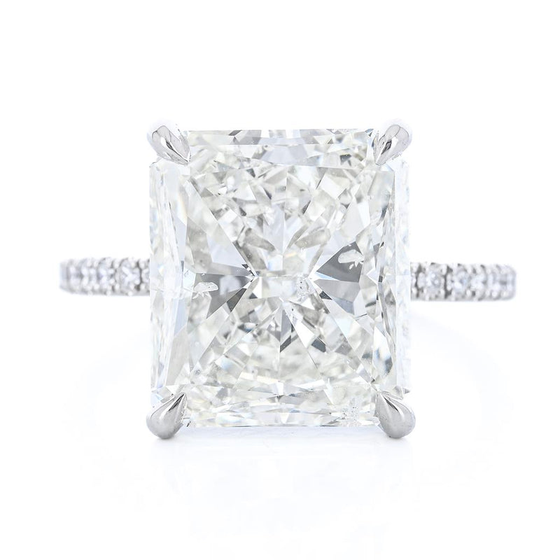 8.52CTW Radiant Diamond Engagement Ring - Pavé Band - 950 Platinum