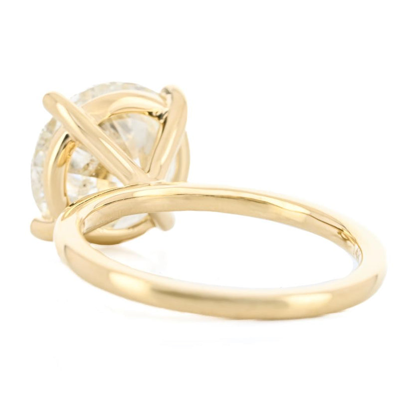 5.04CT Round Diamond Engagment Ring - Solitaire - 14K Yellow Gold